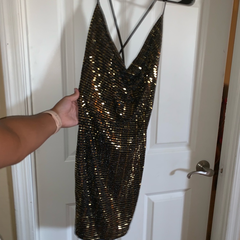 Gold and Black Sparkle Dress